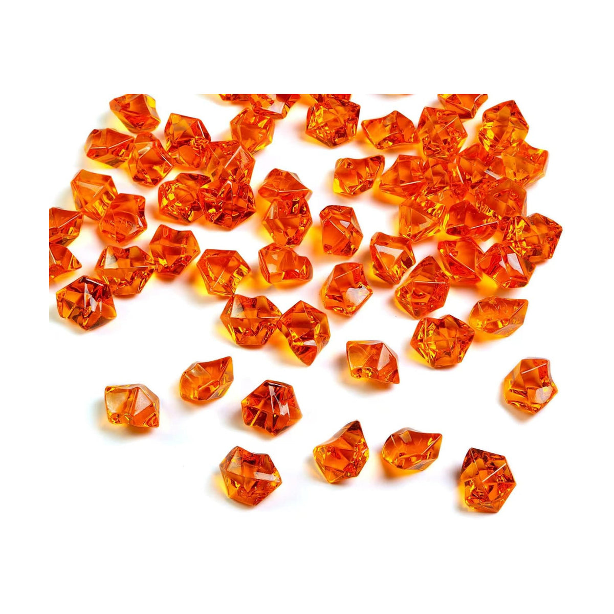 HappyFiller Orange Fake Ice Rocks Acrylic Chunks,Pirate Treasure Gems Stone