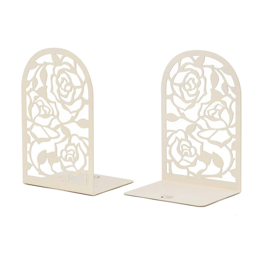 Book Stopper Metal Book Ends / Rose White