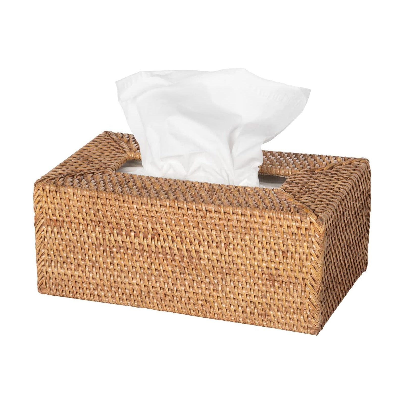 Loma Rectangular Rattan Tissue Box Cover / Brown