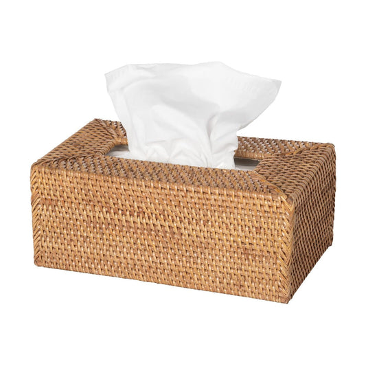 Loma Rectangular Rattan Tissue Box Cover / Brown