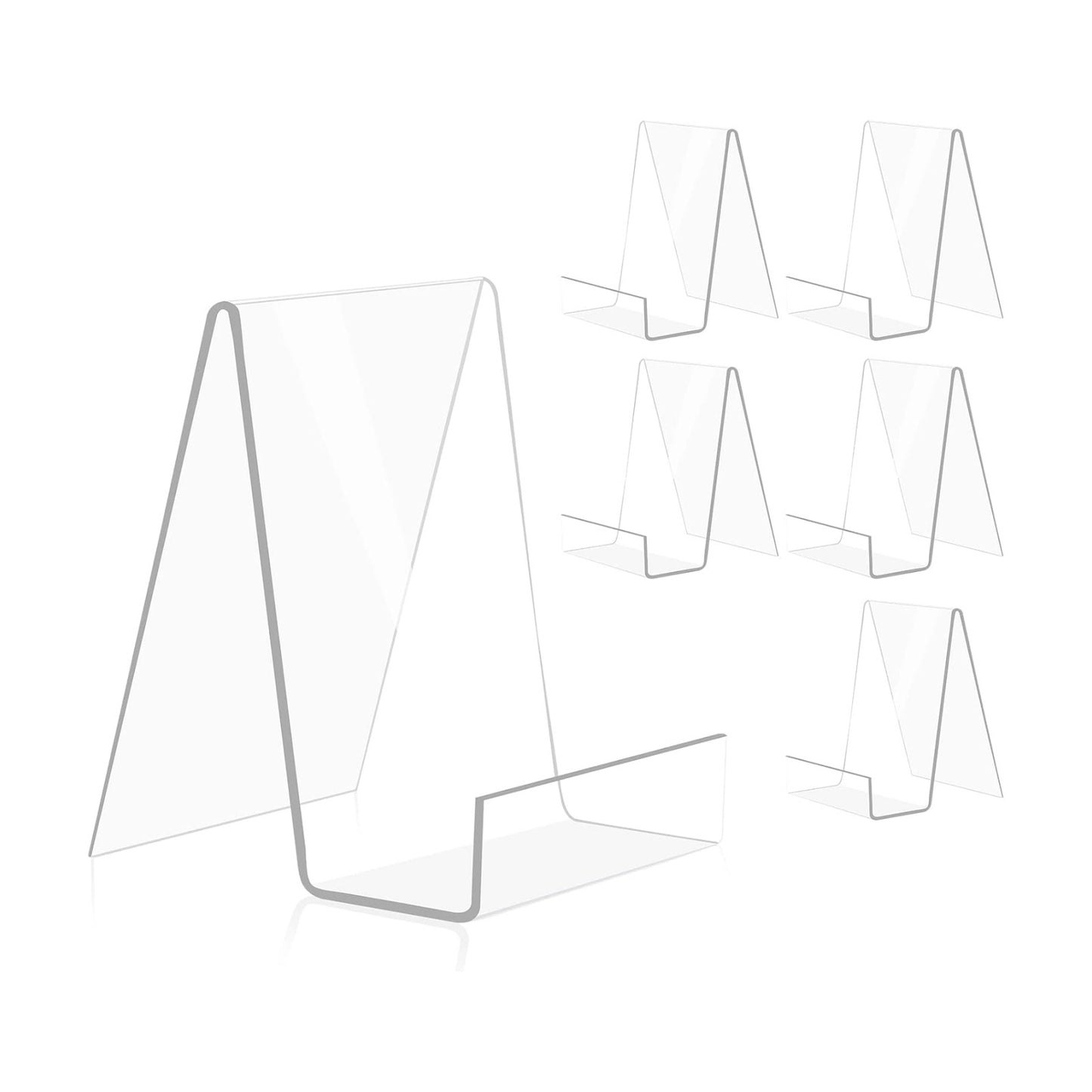 trophable 6 Pack Acrylic Book Stand Thickened Clear Book | Display Easel Holder for Displaying Tablets Newspaper