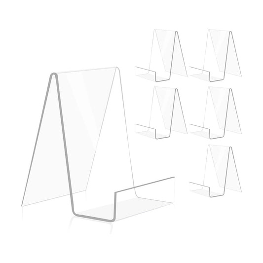 trophable 6 Pack Acrylic Book Stand Thickened Clear Book | Display Easel Holder for Displaying Tablets Newspaper