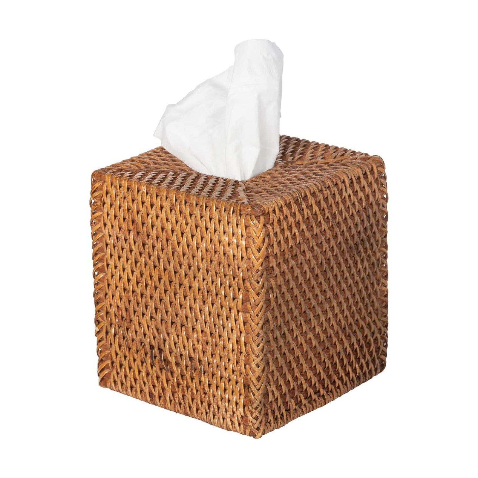 Loma Square Rattan Tissue Box Cover / Brown