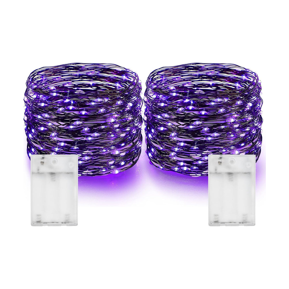 Dazzle Bright Halloween Fairy String Lights, Total 40FT 120LED Copper Wire Battery Operated Waterproof Lights, Halloween Decorations for Indoor Home Outdoor Garden Patio Party Decor (Purple)