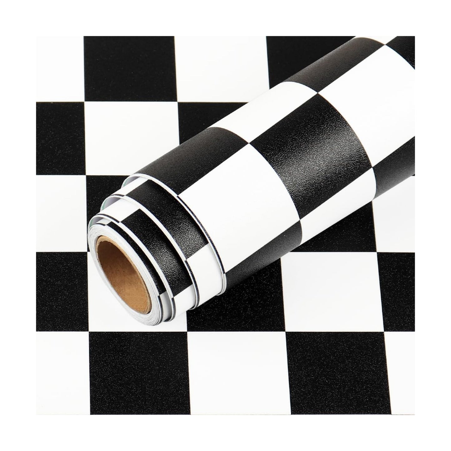 Thick Checkerboard Contact Paper Wide Black and White Checkered Wallpaper / 24 x 160 / Black/white