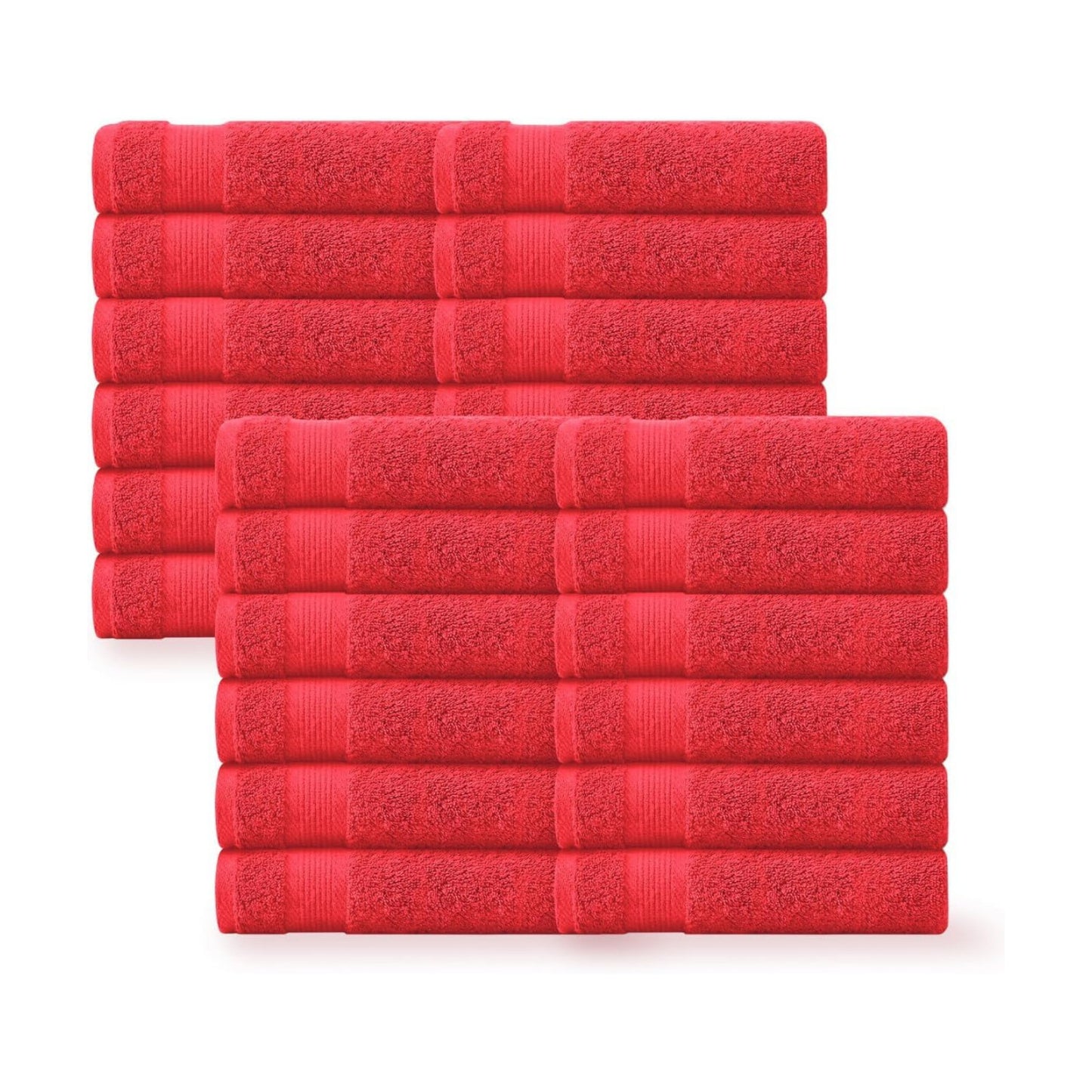 Linteum Textile Supply Red Hand Towels for Bathroom 16x27 Inches 100% Cotton Zero Twist Hand Towel Set Quick Dry Highly