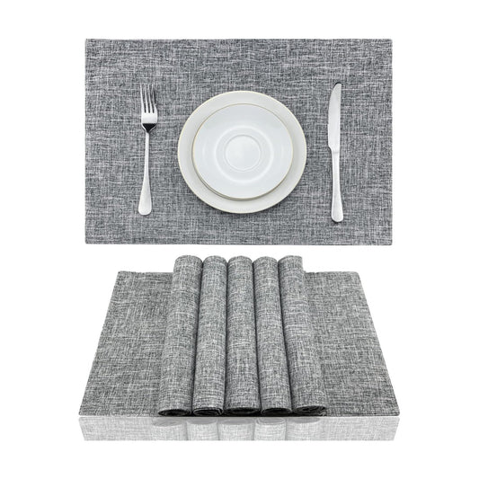Weabetfu Cloth Placemats Set of 6 Heat Resistant Dining Table Placemmats | Cotton Linen Machine Washable Kitchen Table