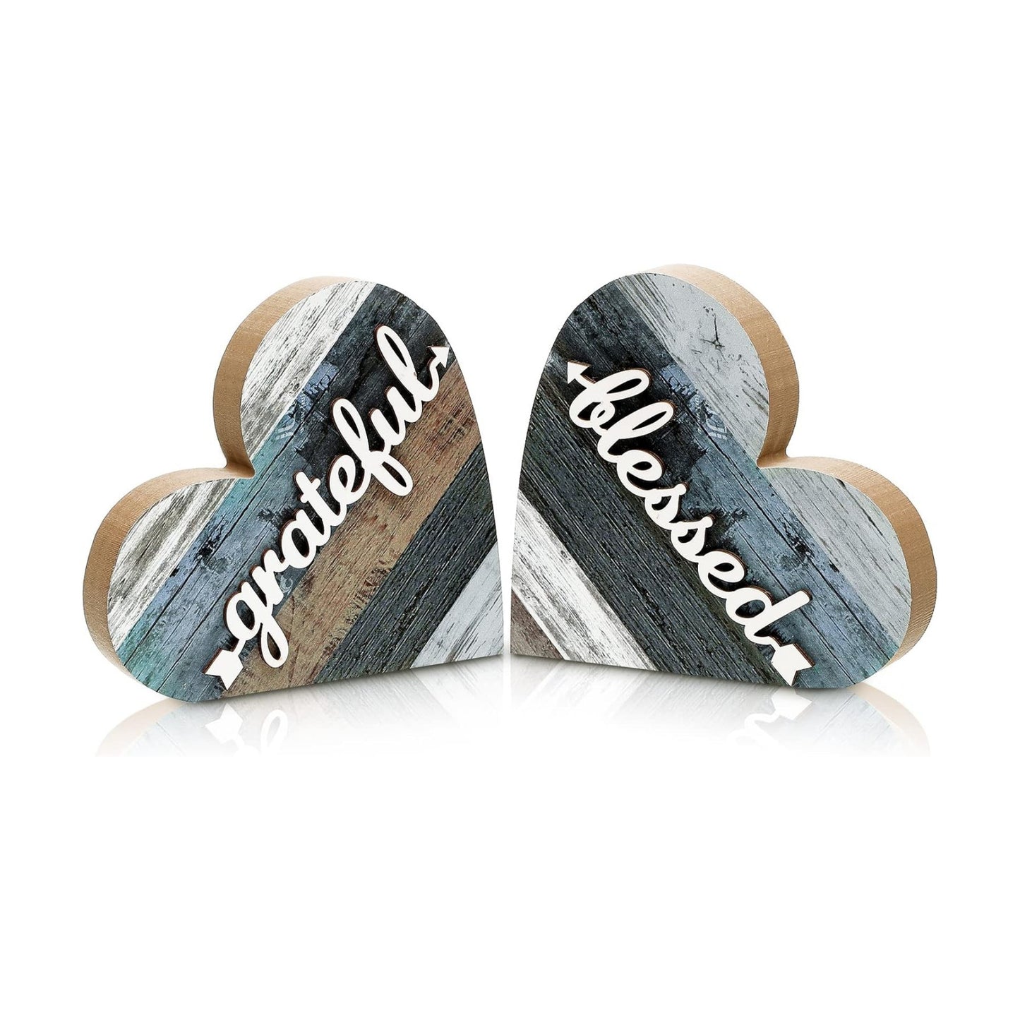 Farmhouse Knick Knacks Christian Table / Grateful Style / Set of 2