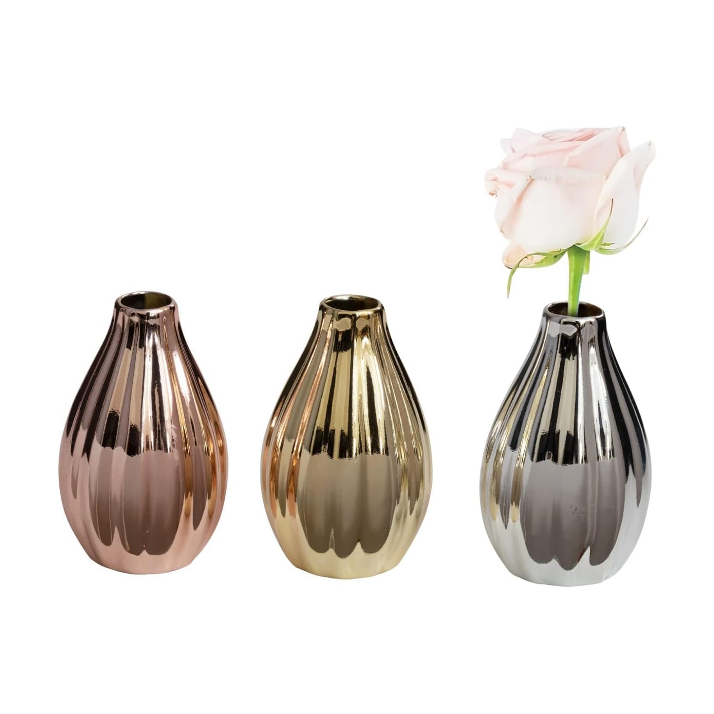 Ceramic Bud Vase / Metallic