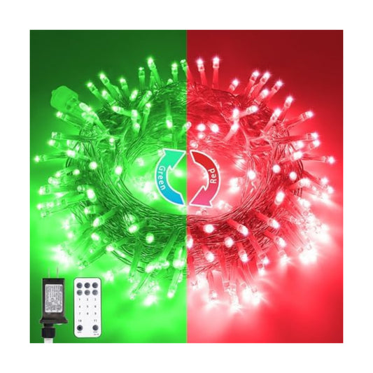 JMEXSUSS 200 LED Red & Green String Lights Outdoor for Christmas Decor