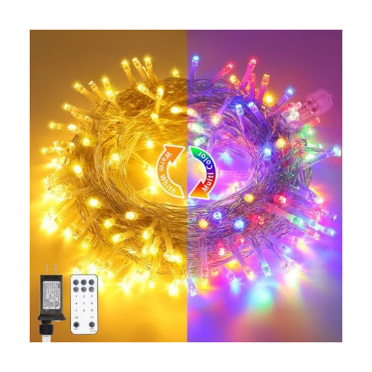 JMEXSUSS 200 LED Warm White & Multicolor Color Changing String Lights