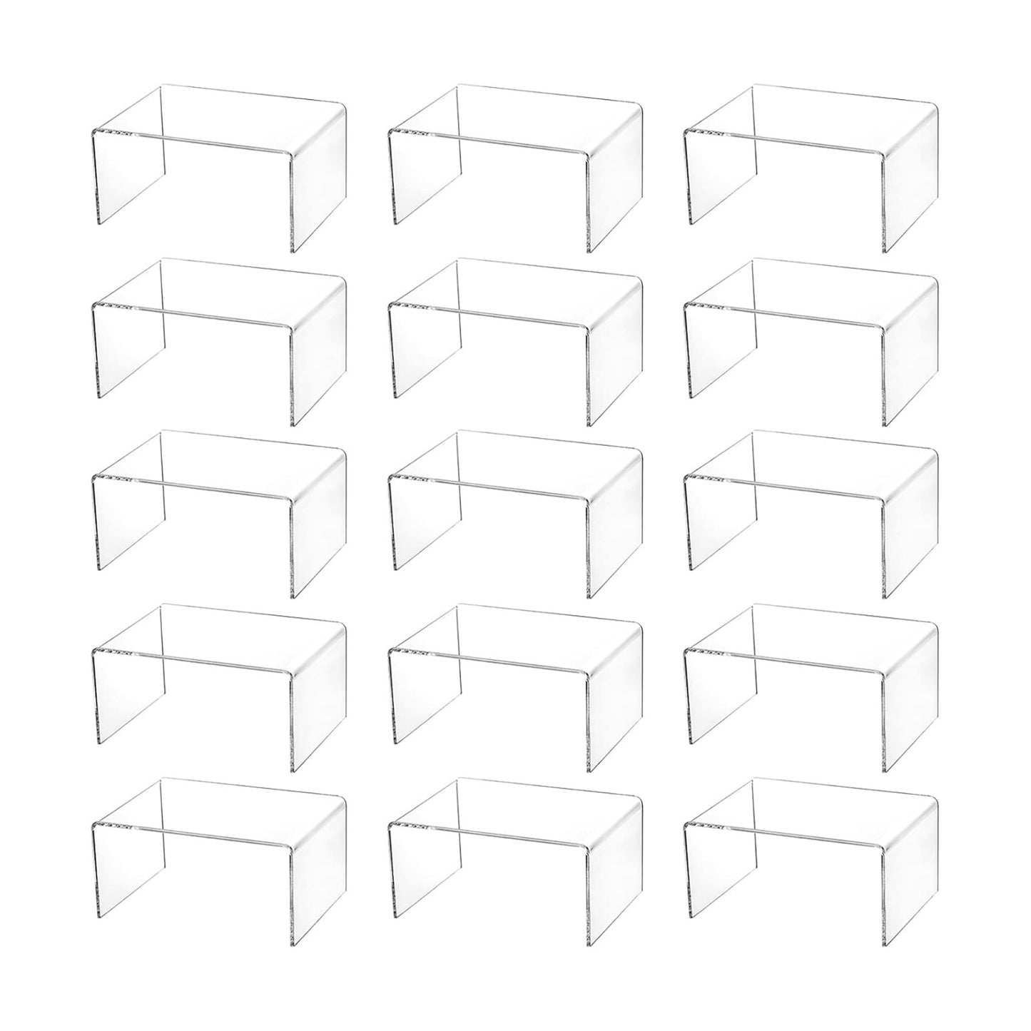 Display Stand for Figures / Clear / 4.4 x 3.2 x 2.2 / Set of 16