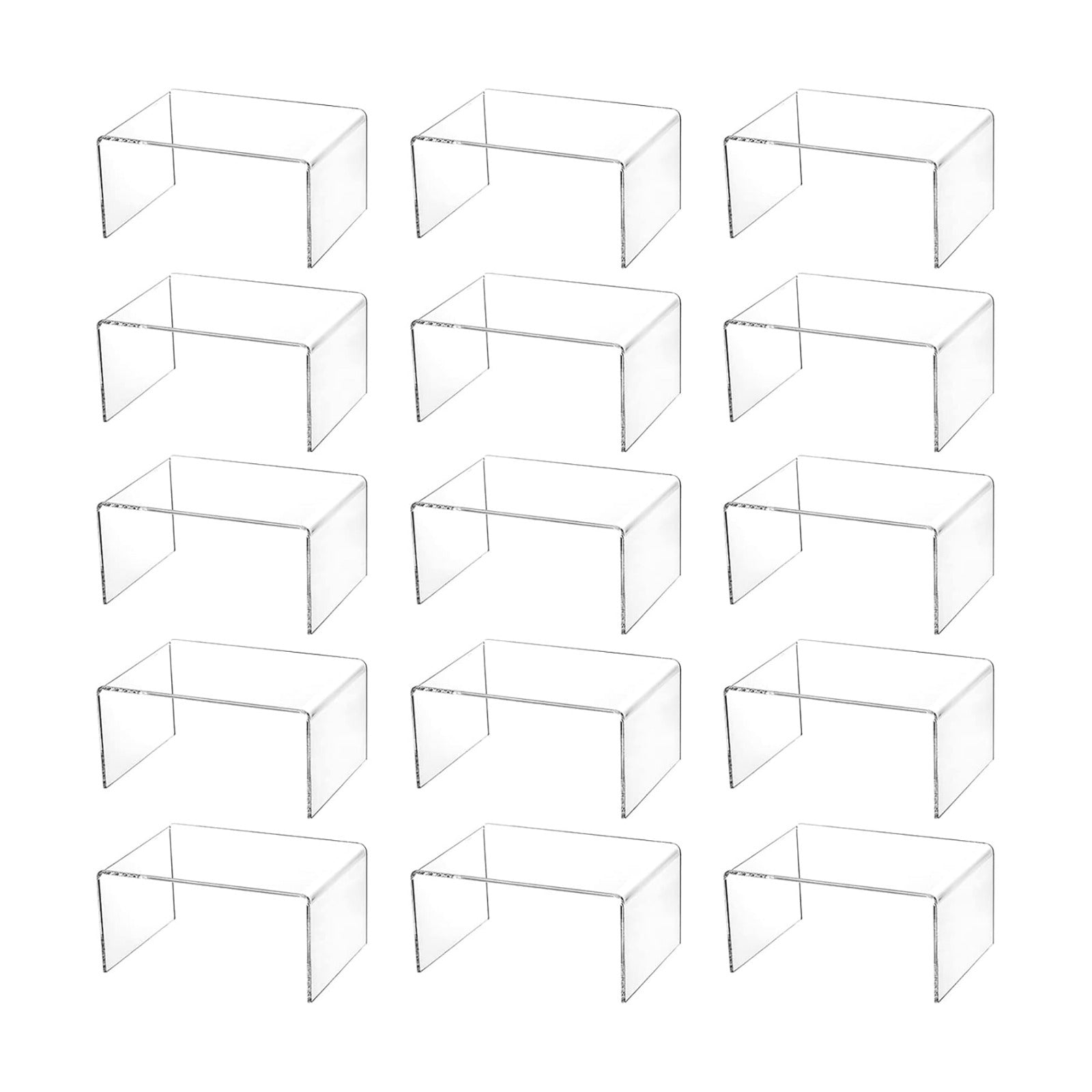 Display Stand for Figures / Clear / 4.4 x 3.2 x 2.2 / Set of 16