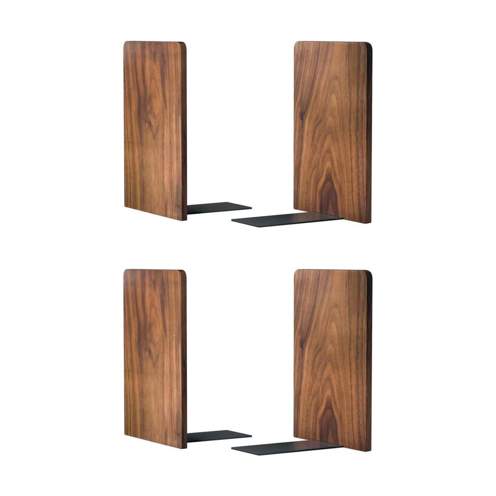 Large Bookend Hold Heavy Books- in Wood Bookends for Heavy / Walnut-s-2pair / 7 x 4 x 5 / Set of 2