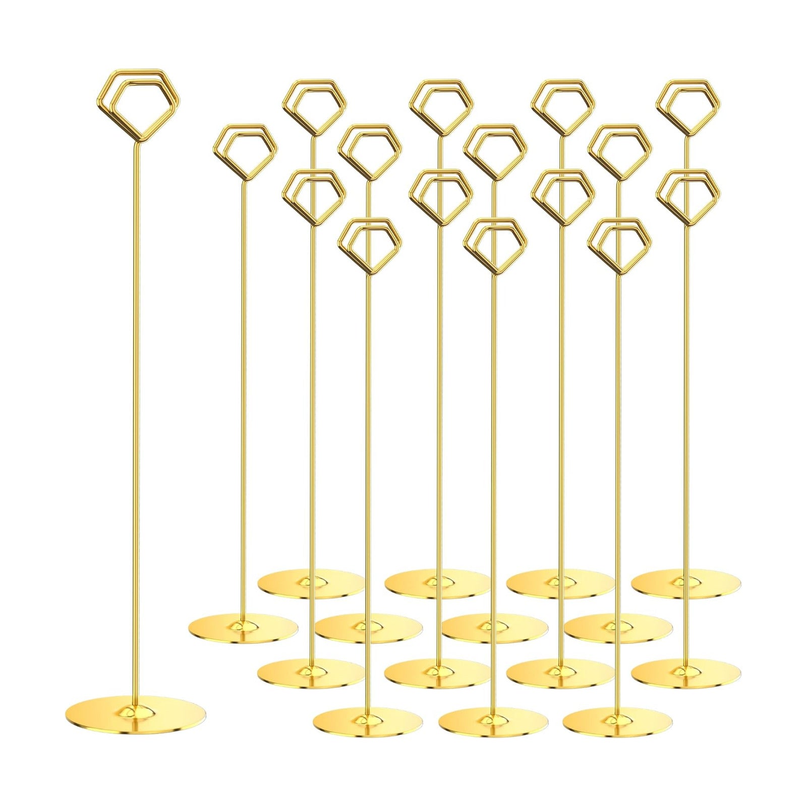 Urban Deco 16PK Table Number Holders 12 Inches Place Card Holder Metal Table Card Holders Picture Holders For Tables