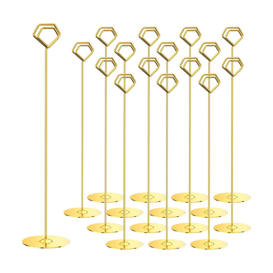 Urban Deco 16PK Table Number Holders 12 Inches Place Card Holder Metal Table Card Holders Picture Holders For Tables