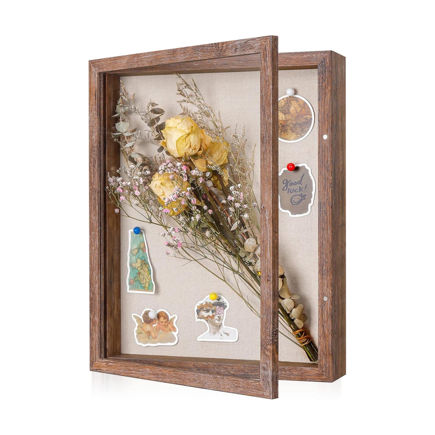 Califortree 11x14 Shadow Box Frame with Soft Linen Back - Sturdy Memory Display Case of Flower, Pictures, Medals and