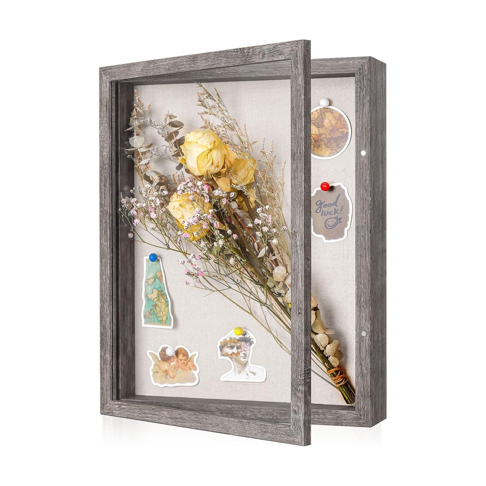 Califortree 11x14 Shadow Box Frame with Linen Back - Sturdy Memory Display Case of Flower, Pictures, Medals and More