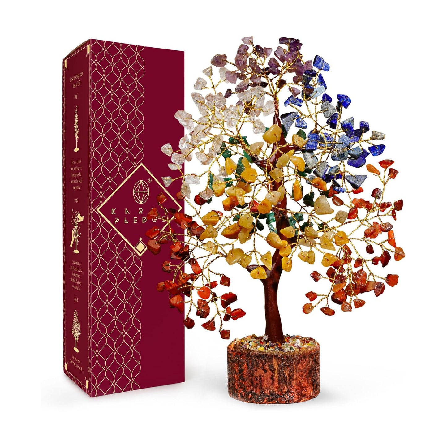 Chakra Tree of Life Birthday Gifts for Women, Mom, Sister, Friends, Handmade Healing Crystal Tree Brings Money