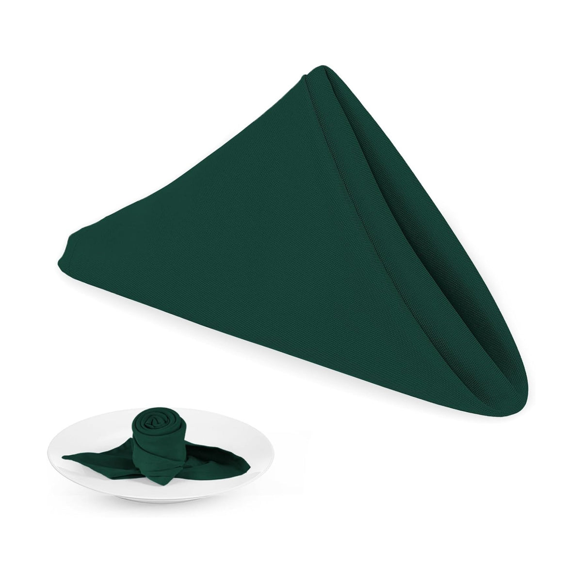 PLOYMONO Hunter Green Cloth Napkins - 8 Pack 17" x 17" Polyester Napkins