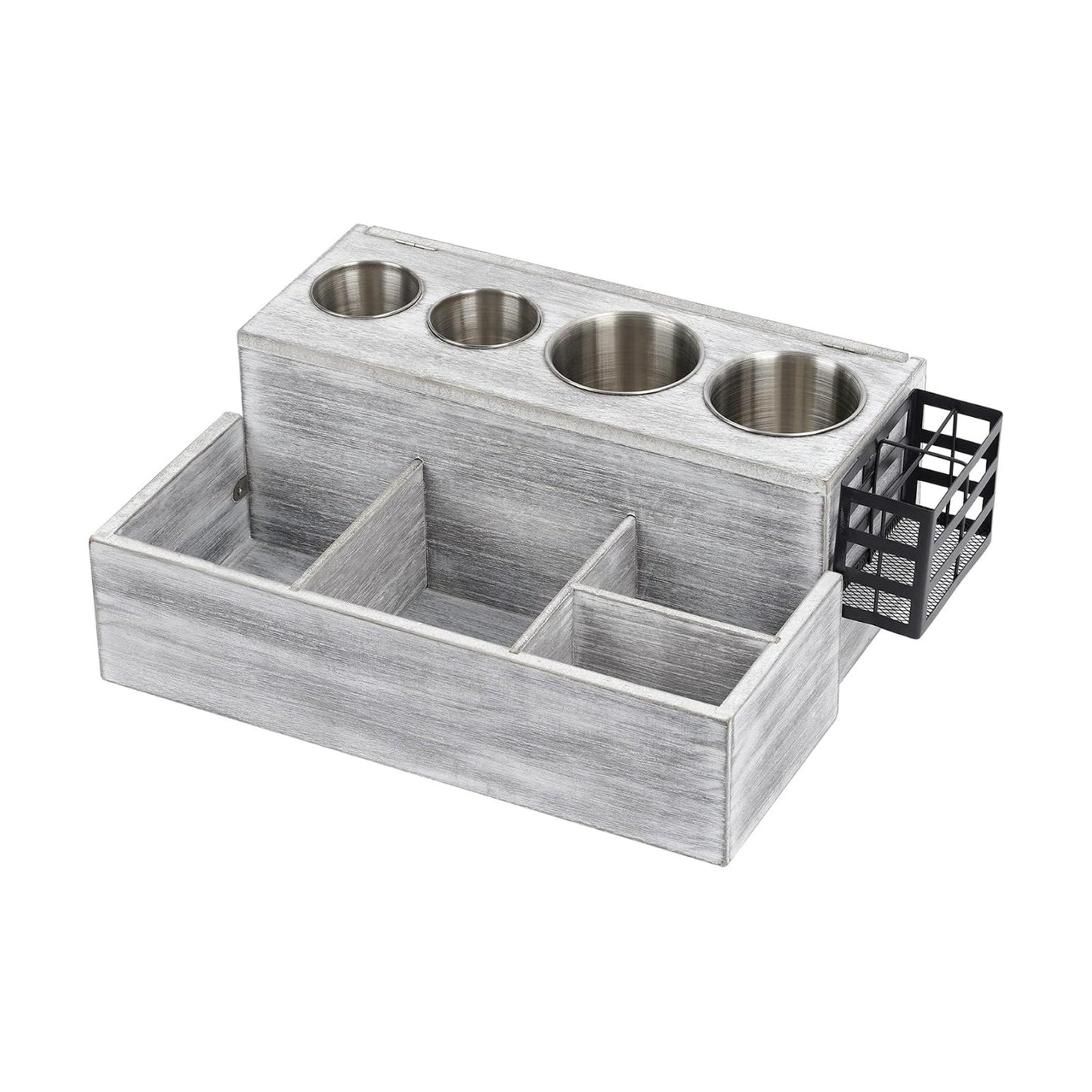 Hair Tool Organizer, Wooden Hair Dryer Holder and Bathroom Countertop Blow Dryer Holder, Vanity Caddy Storage Stand for