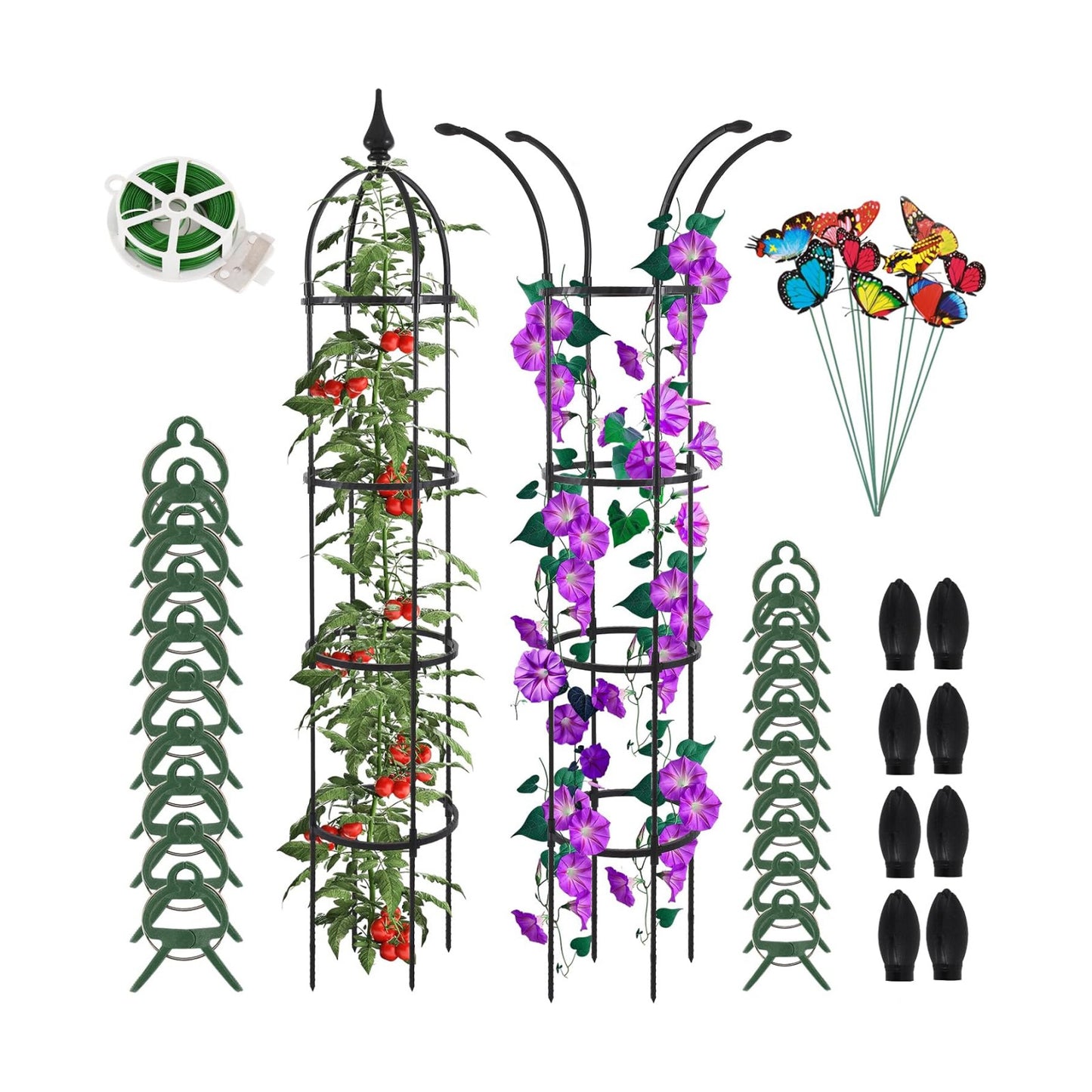 WellSign 2Pack 6.6ft Obelisk Trellis for Climbing Plants Outdoor Indoor | Garden Tower Trellis for Potted Plants with