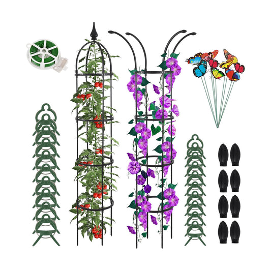 WellSign 2Pack 6.6ft Obelisk Trellis for Climbing Plants Outdoor Indoor | Garden Tower Trellis for Potted Plants with