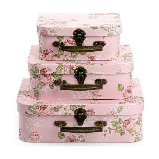 Paperboard Suitcases Storage Box Decorative Storage Boxes Gift Boxes / Set of 3