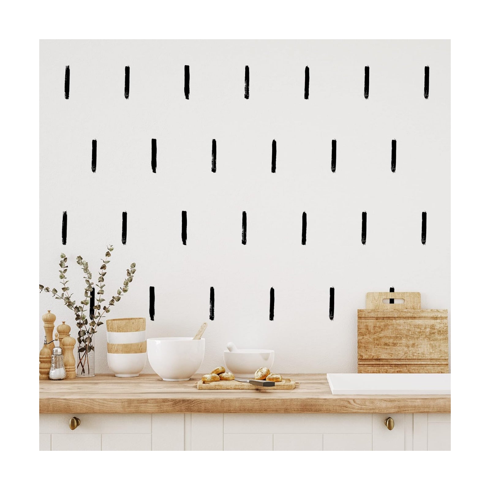 Watercolor Line Wall Decals / Black / Set of 270