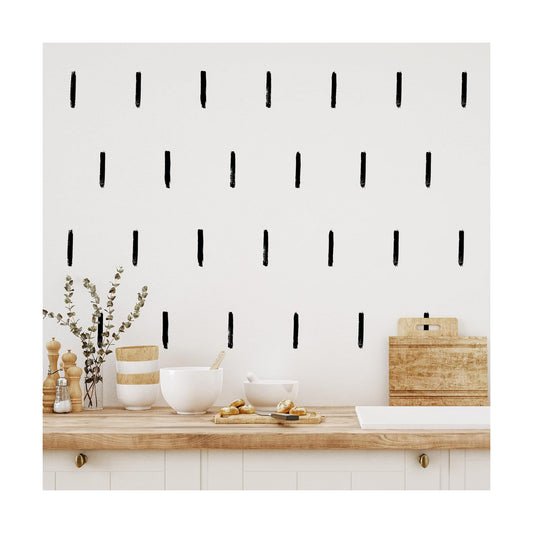 Watercolor Line Wall Decals / Black / Set of 270