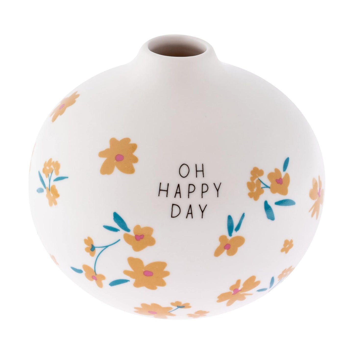 Mini Vases for Modern Farmhouse Decor / White,oh Happy Day / Small