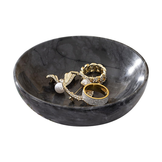Rings Holder / Marble Jewelry Dish / Black