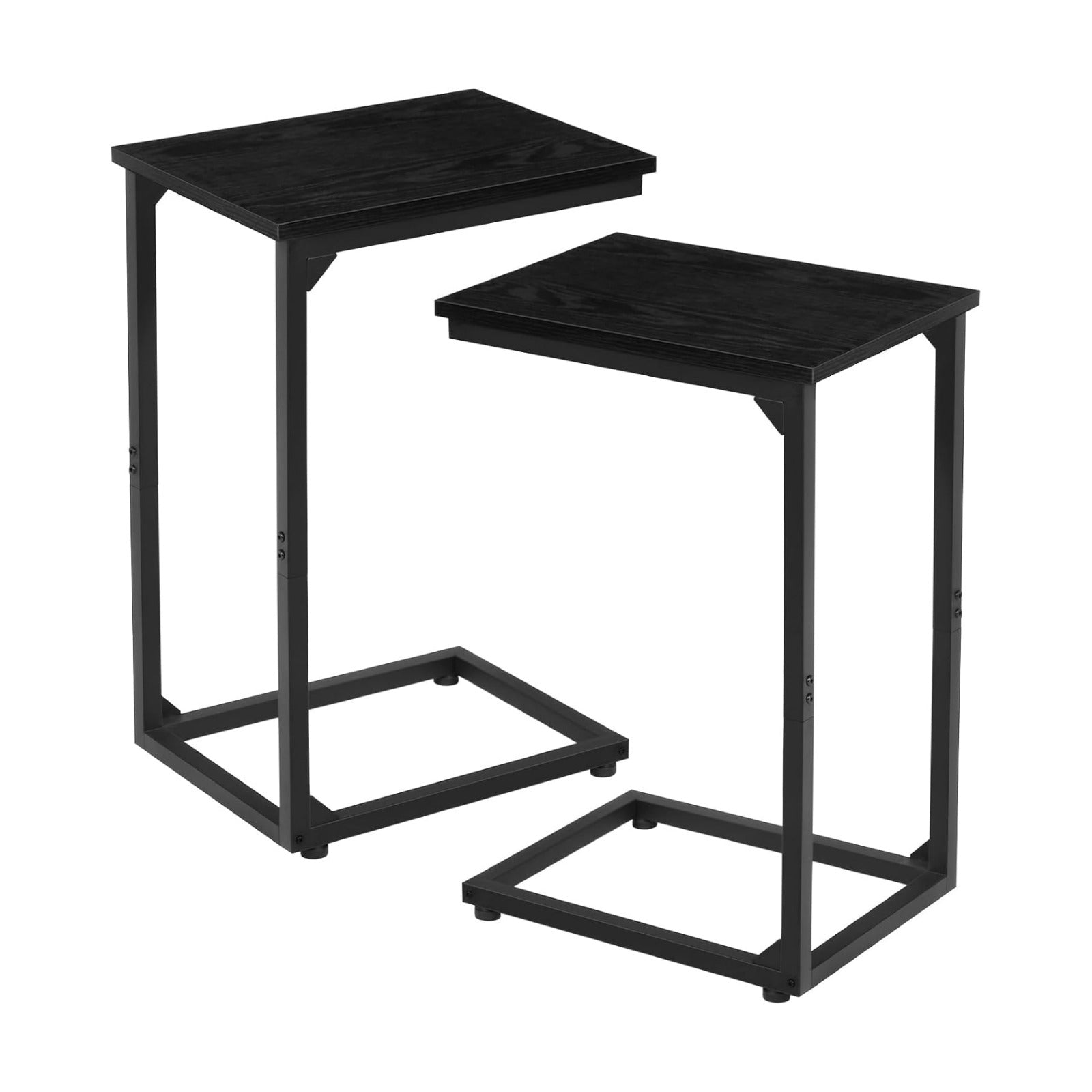 AMHANCIBLE C Shaped End Table Set of 2, Couch Side Table that Slide Under