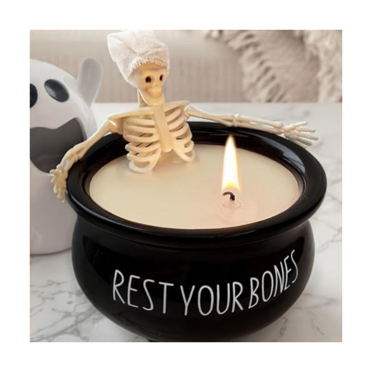 Halloween Decorations Indoor - Cute Skeleton Candles Decor