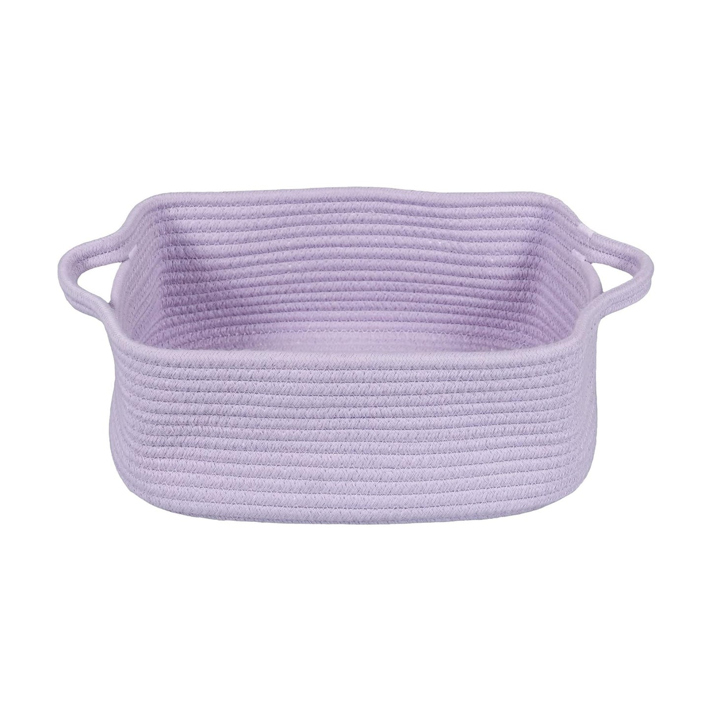 Woven Cotton Rope Storage Basket / Light Purple