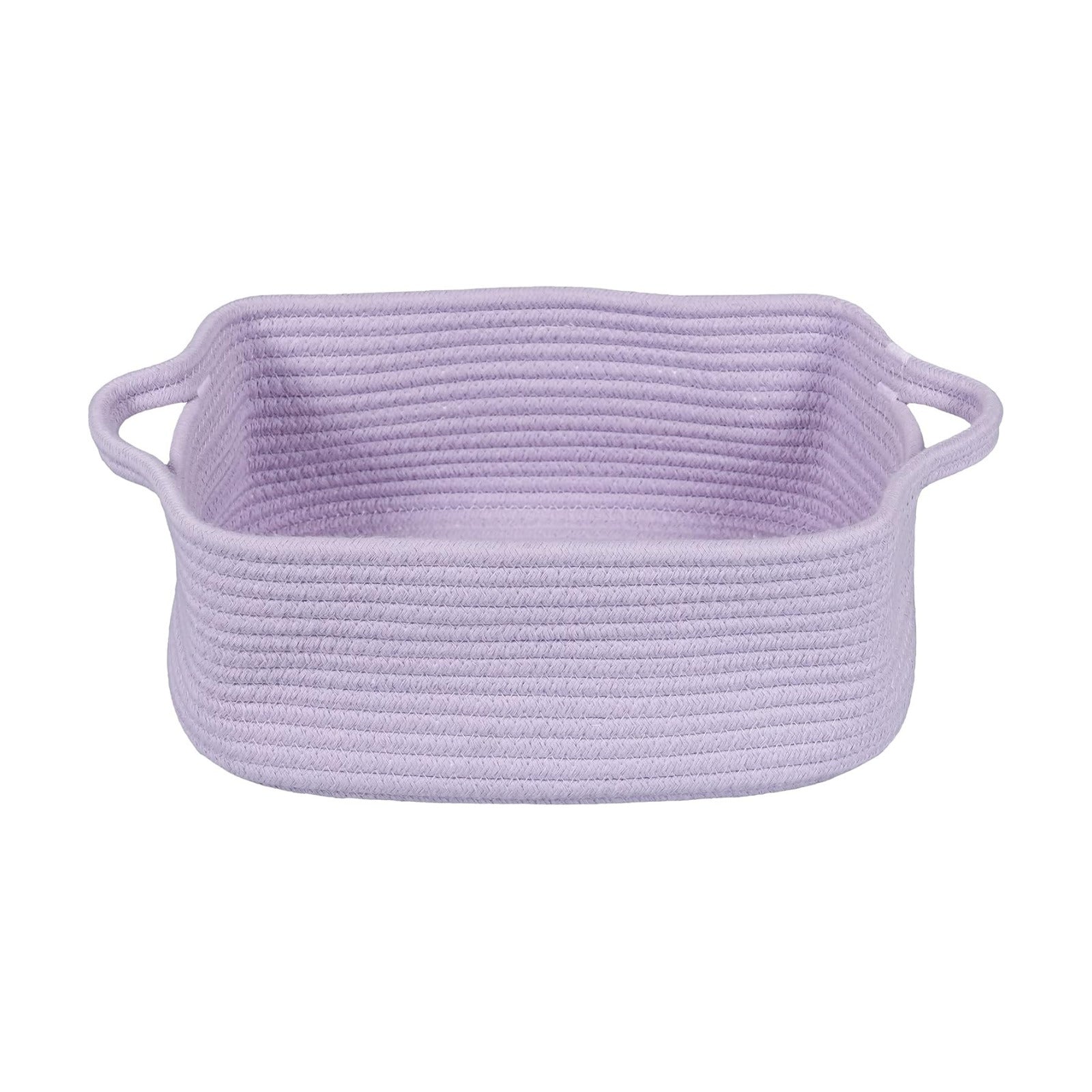 Woven Cotton Rope Storage Basket / Light Purple