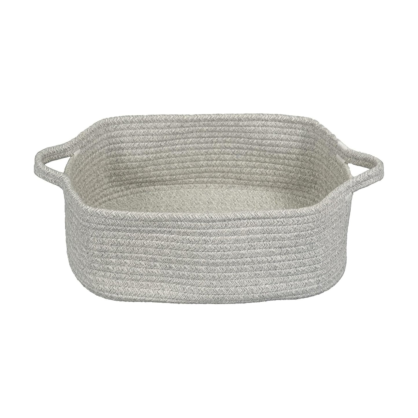 Woven Cotton Rope Storage Basket / Light Grey