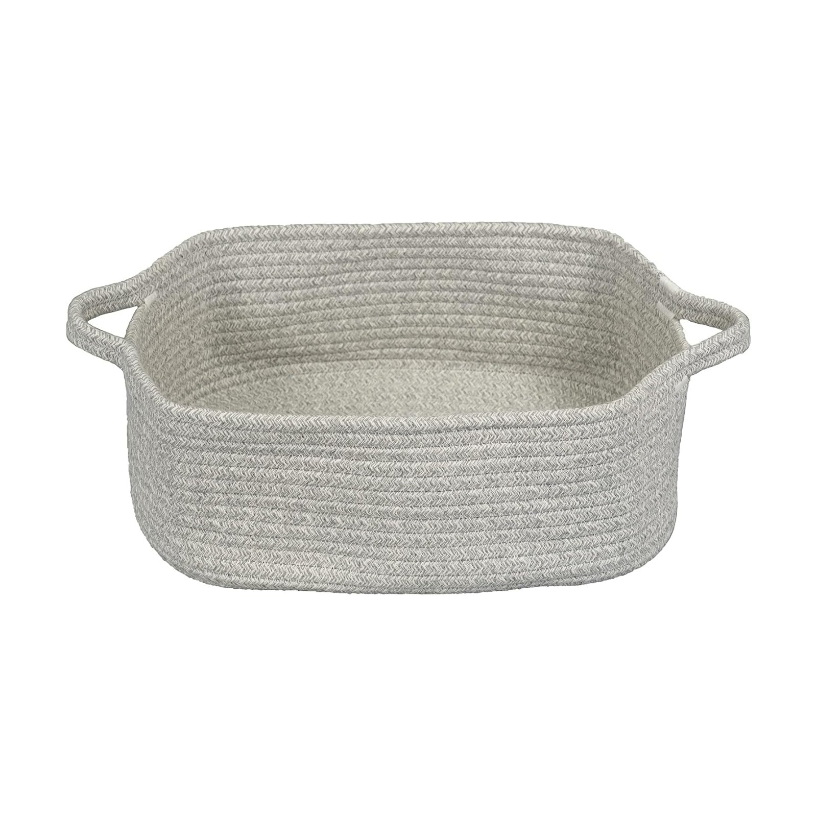Woven Cotton Rope Storage Basket / Light Grey