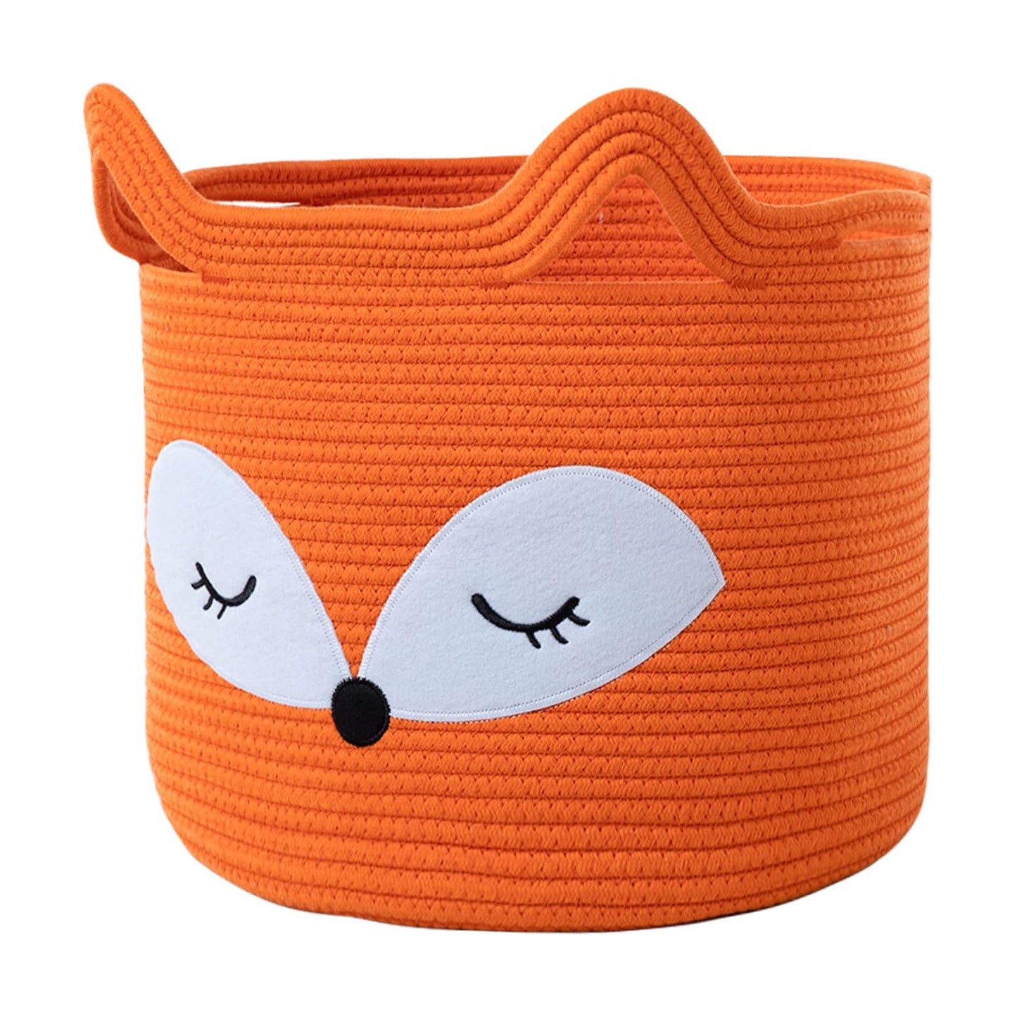 Fox Toy Basket Cotton Rope Animal Baskets Laundry Hamper for Toys / Orange / Orange Fox