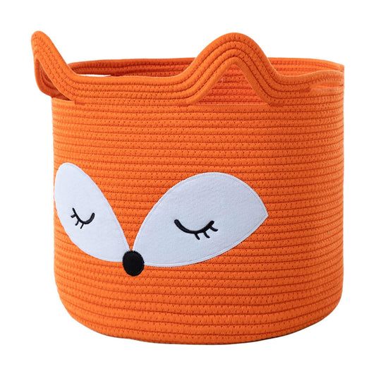 Fox Toy Basket Cotton Rope Animal Baskets Laundry Hamper for Toys / Orange / Orange Fox