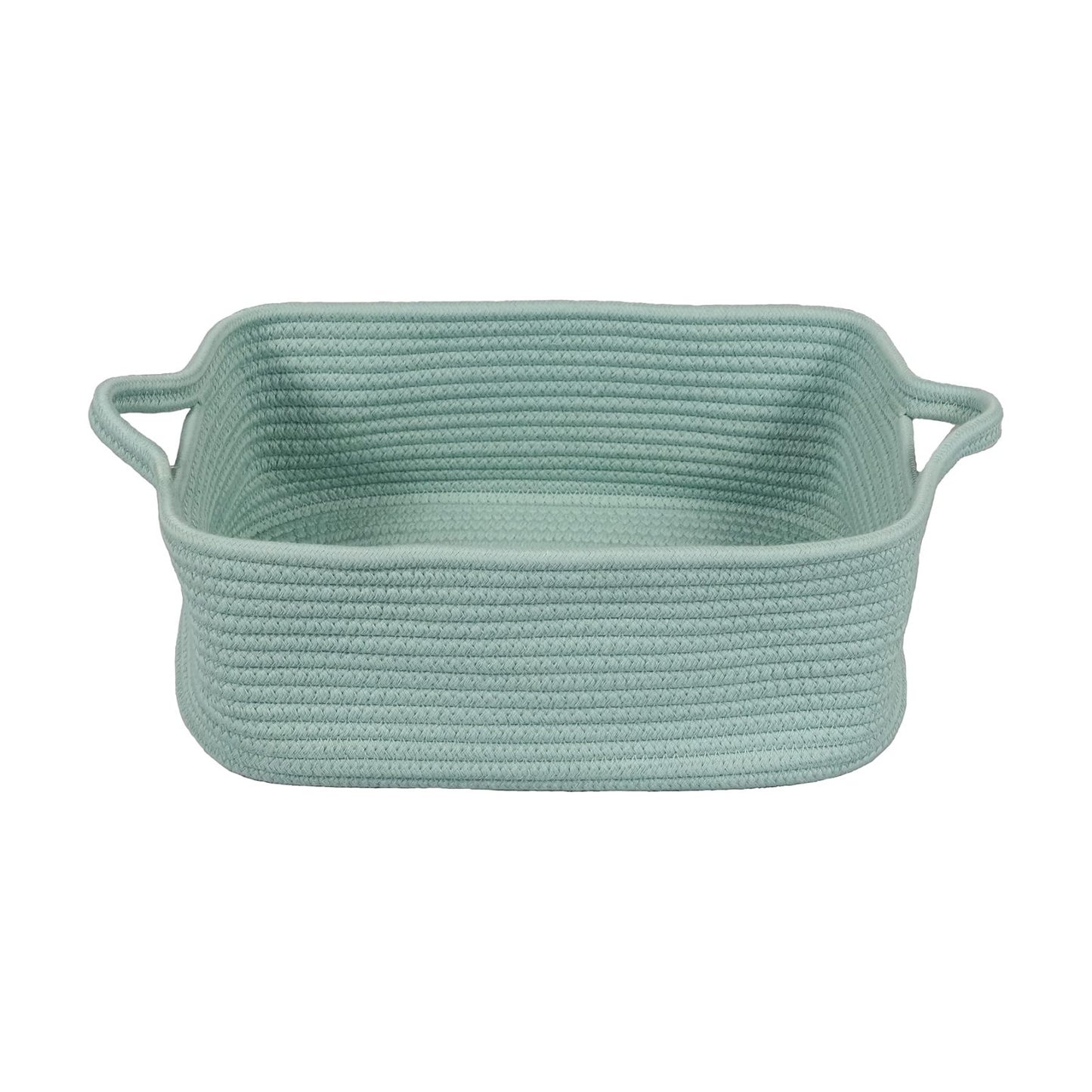 Woven Cotton Rope Storage Basket / Light Green