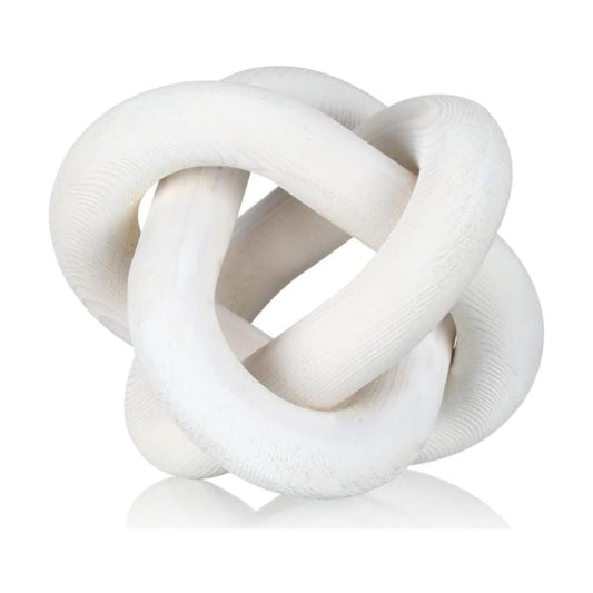Wood Chain Link Decor 3-Link / White / 6 Inch