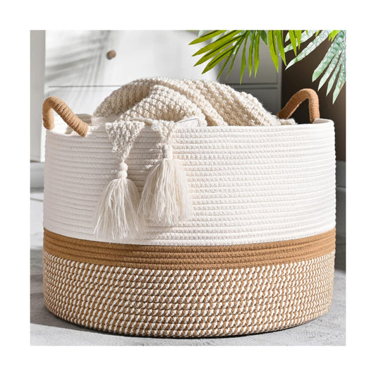 Woven Baskets for storage Baby Laundry Hamper / Brown / 20 x 13