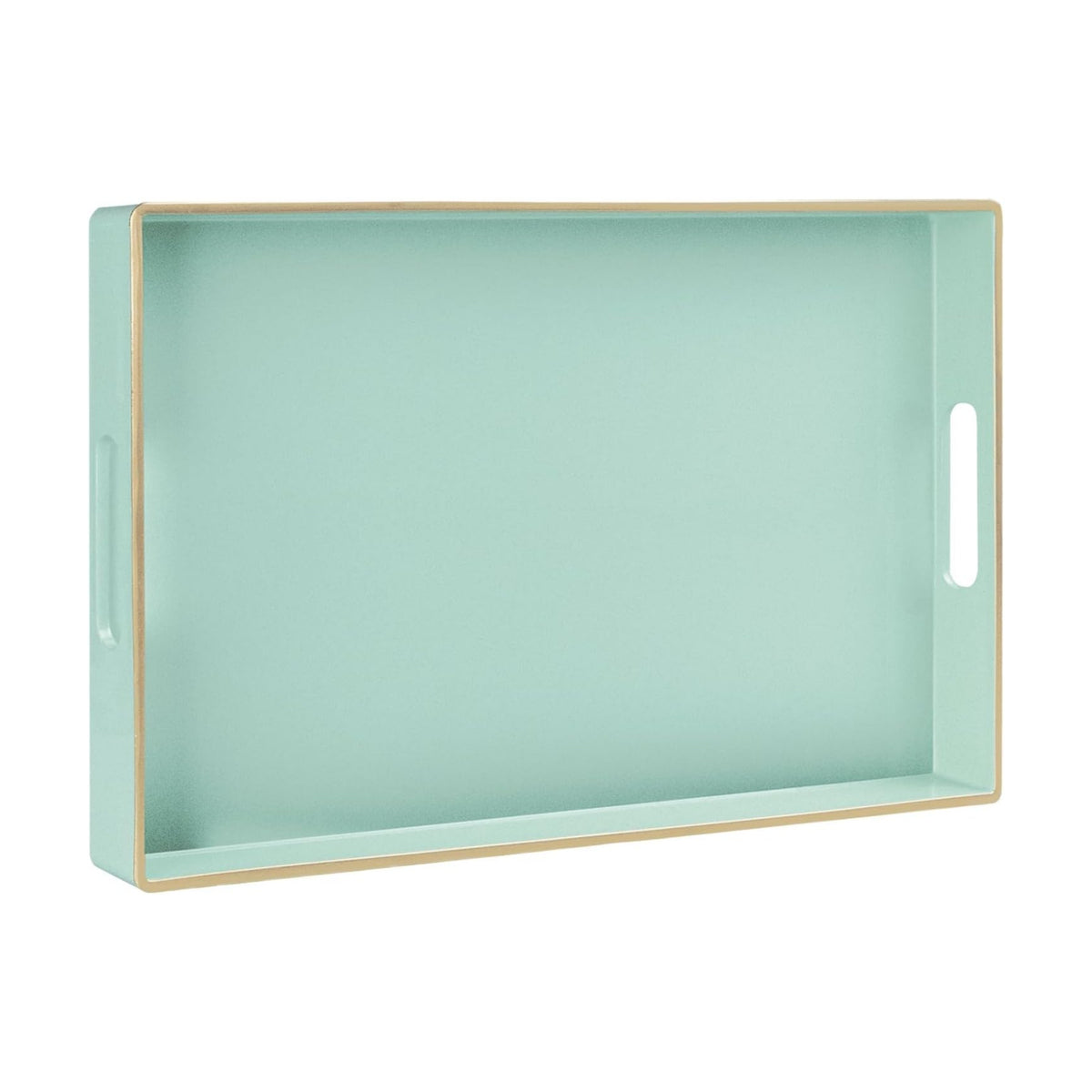 MAONAME Mint Green Decorative Tray for Ottoman, Serving Tray with Handles