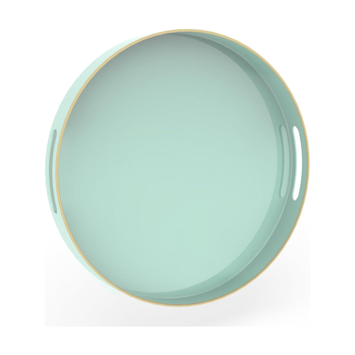MAONAME 13" Mint Green Decorative Tray, Round Serving Tray with Handles