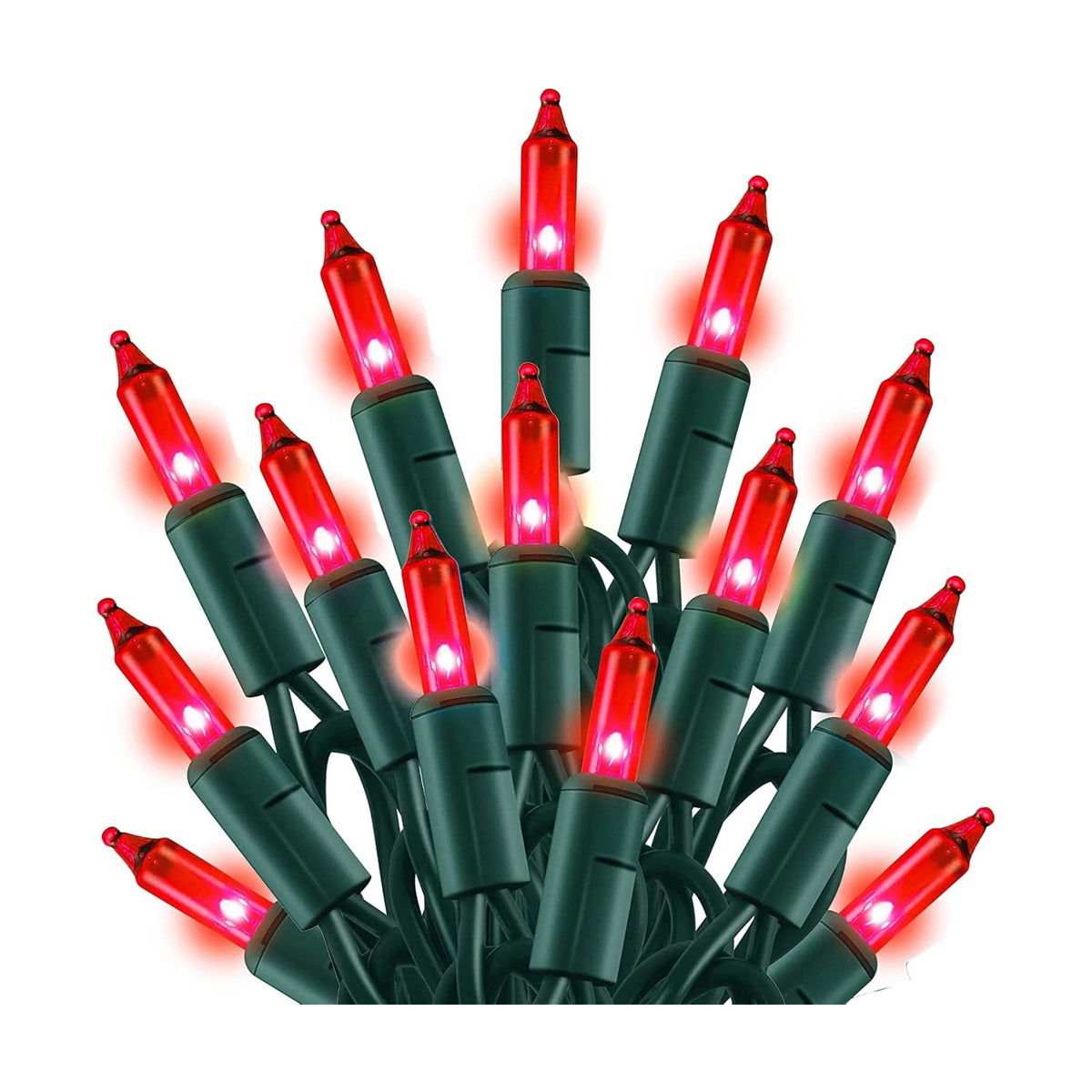 TW SHINE Valentine's Day Red Lights, 20FT 100 Count Incandescent Christmas Mini Tree String Lights, Waterproof Christmas Decorations for Outdoor Indoor Xmas Patio Home Party Garden Yard Decor