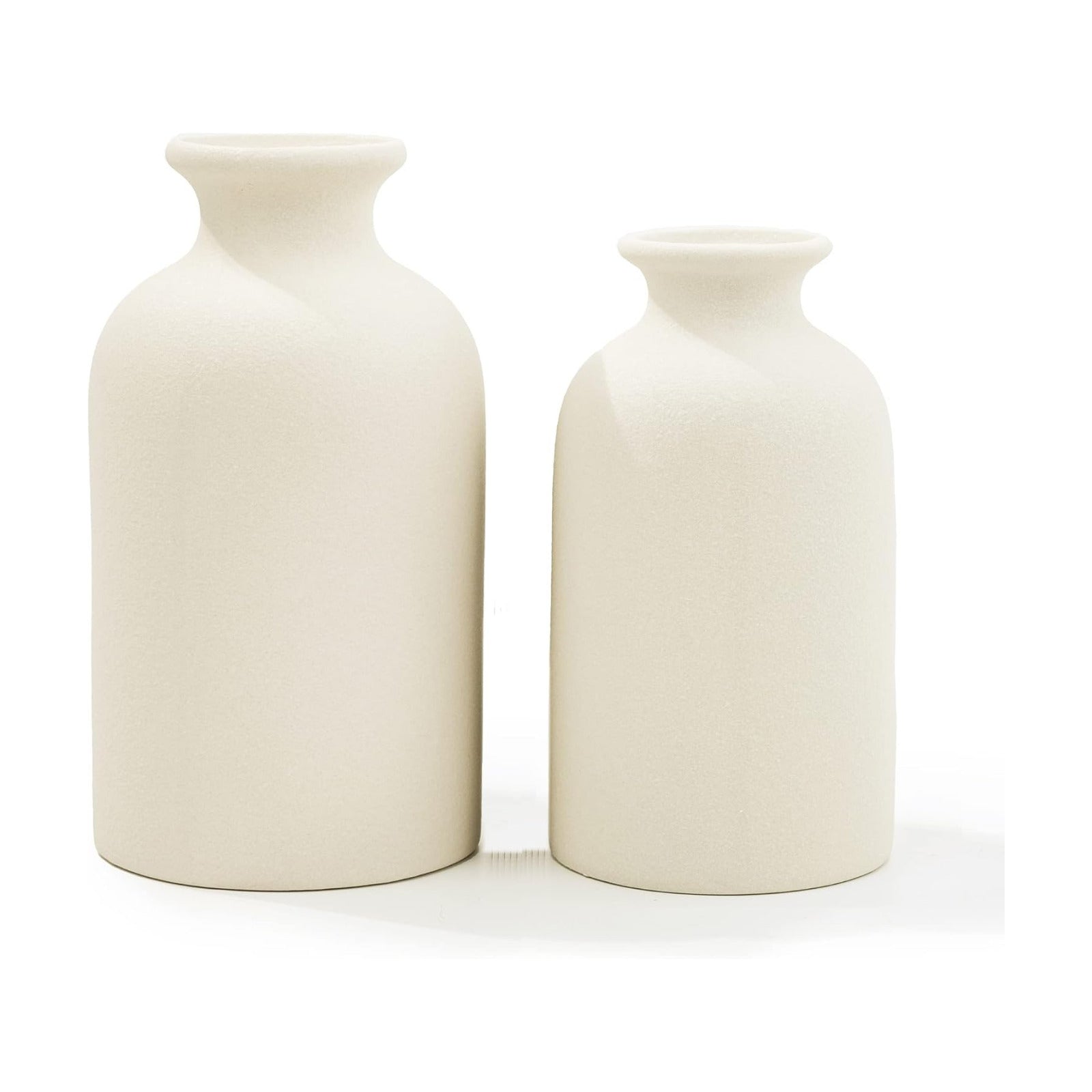 Ceramic vases Home Decor Small vase Set Boho vase Modern Farmhouse Decor / White / Set of 2