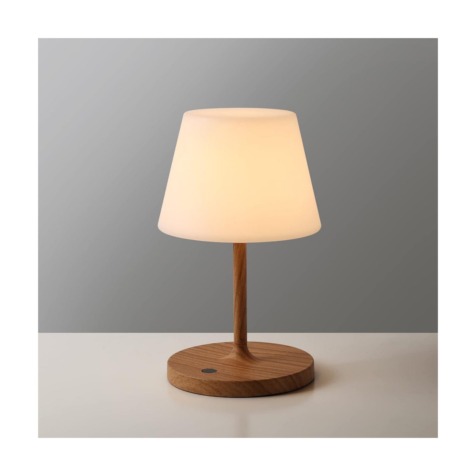 WEILAILUX Outdoor Table Lamp, Shower Lamp Waterproof (Wood Grain H9.6in) | Original Design, Cordless Rechargeable