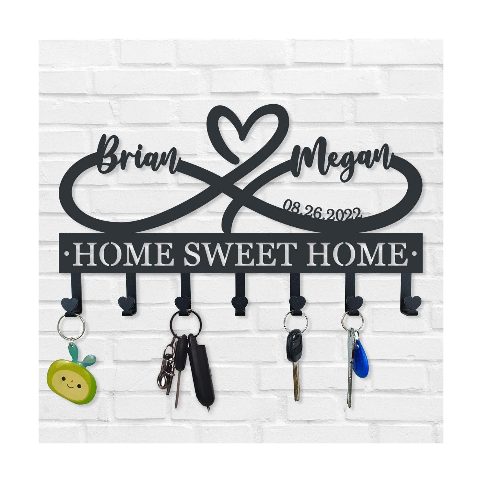 Personalized Metal Infinity Heart Key Hooks