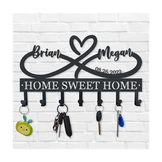 Personalized Metal Infinity Heart Key Hooks